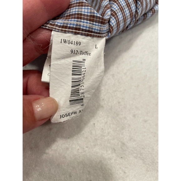 Joseph Abboud Size L Men's Plaid Button Down Shirt Flip Cuff Long Sleeve - Picture 7 of 10